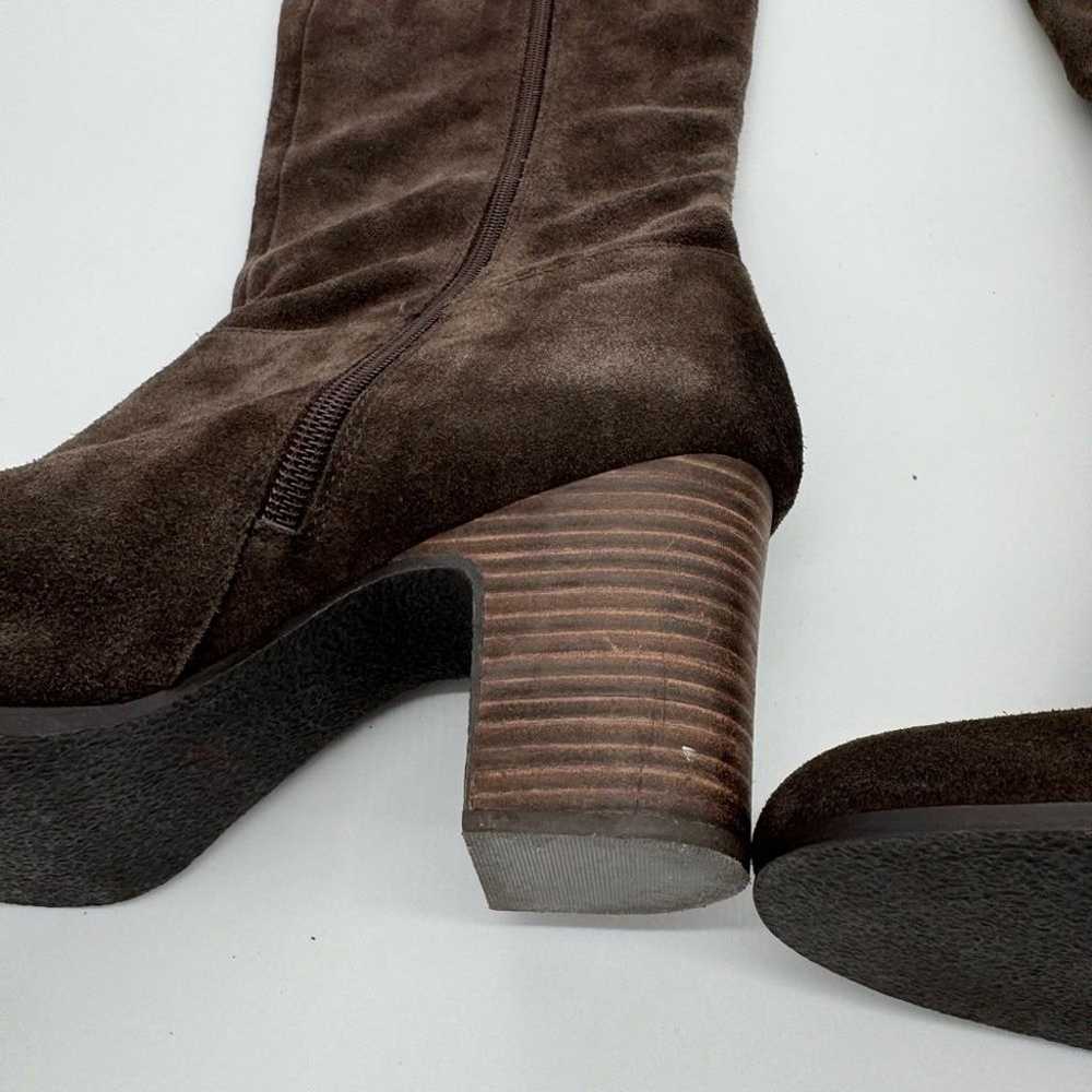 Tesori Brown Suede Soft Leather Calf High Block h… - image 3