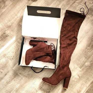 Brown 8.5 Boots High Heel Knee High Soft Chocolat… - image 1