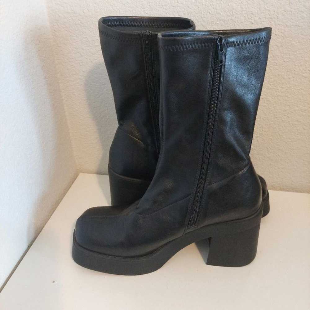 STEVE MADDEN Klayton Black Platform Chunky Boots … - image 4