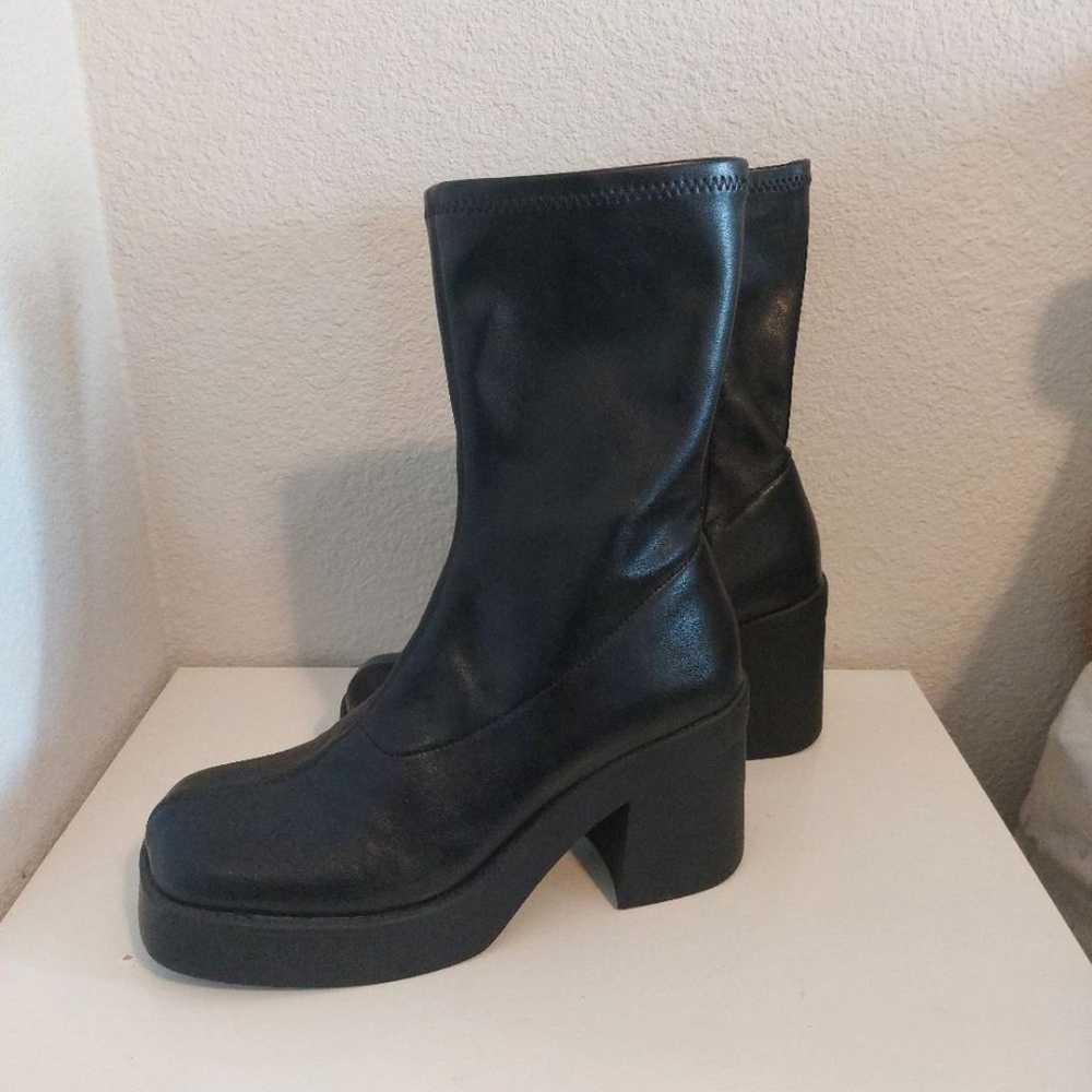 STEVE MADDEN Klayton Black Platform Chunky Boots … - image 8