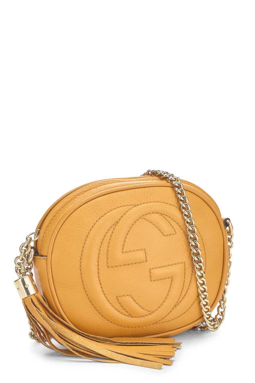 Orange Leather Soho Round Chain Crossbody Mini Se… - image 2