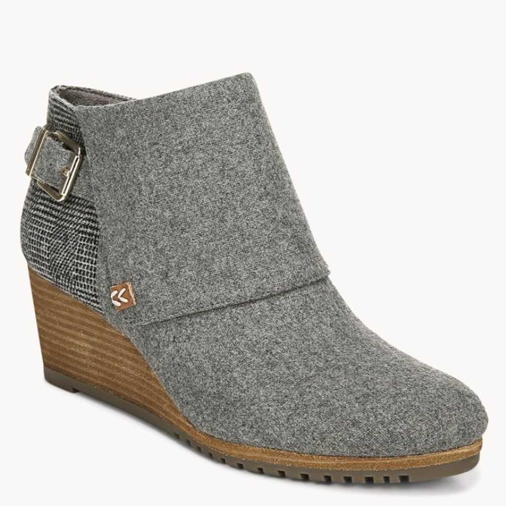 Dr. Scholl’s Mid Grey Flannel Create Wedge Bootie - image 1