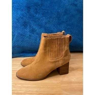 Madewell the Kay Chelsea ankle boot camel tan sued