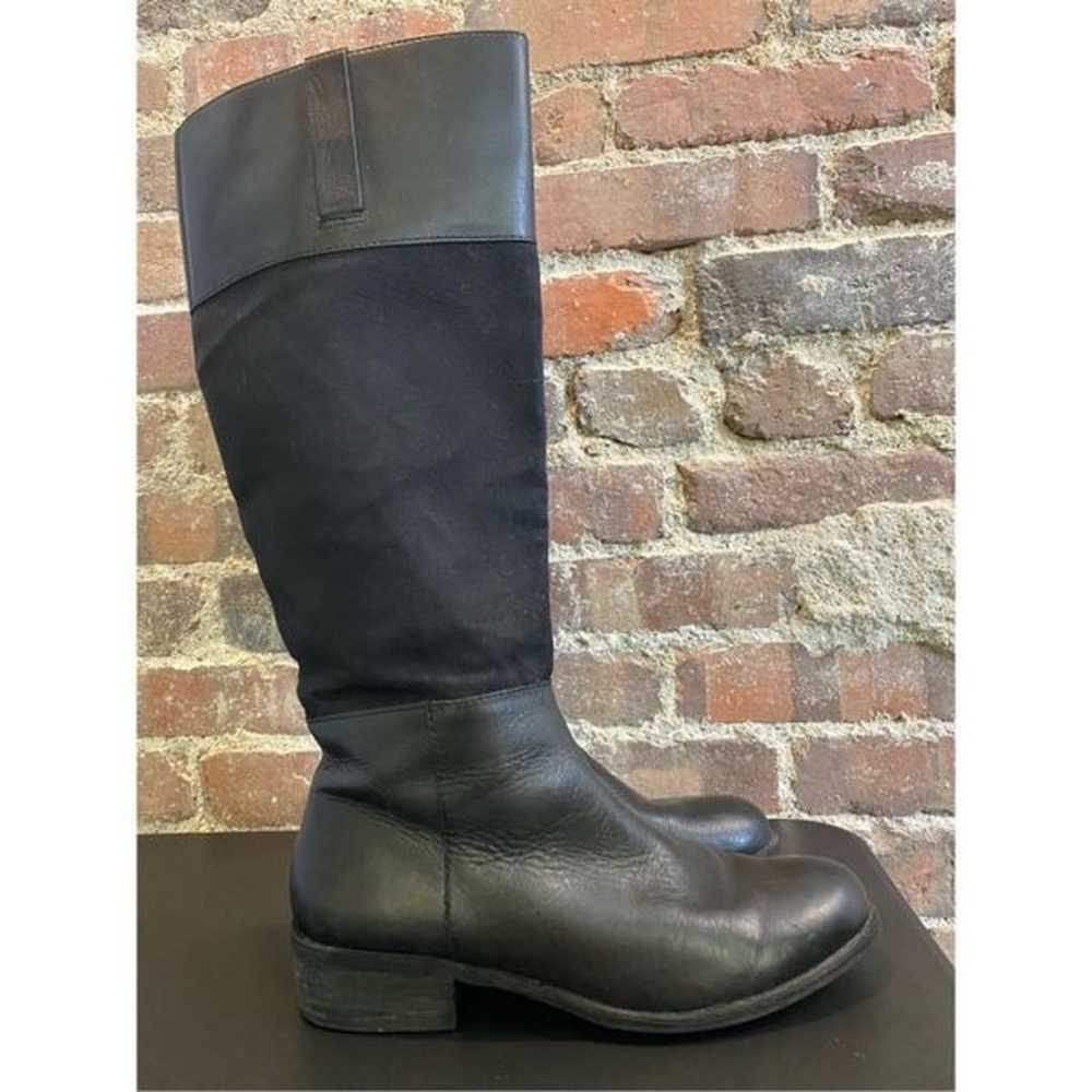 Lands’ End Canvas and Leather Black Riding Boot W… - image 1