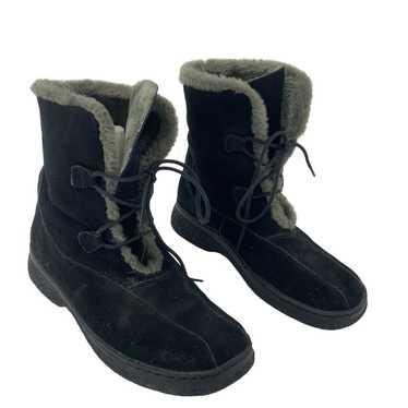 Bass Black Leather Warm Fluffy Lined Suede Snow B… - image 1