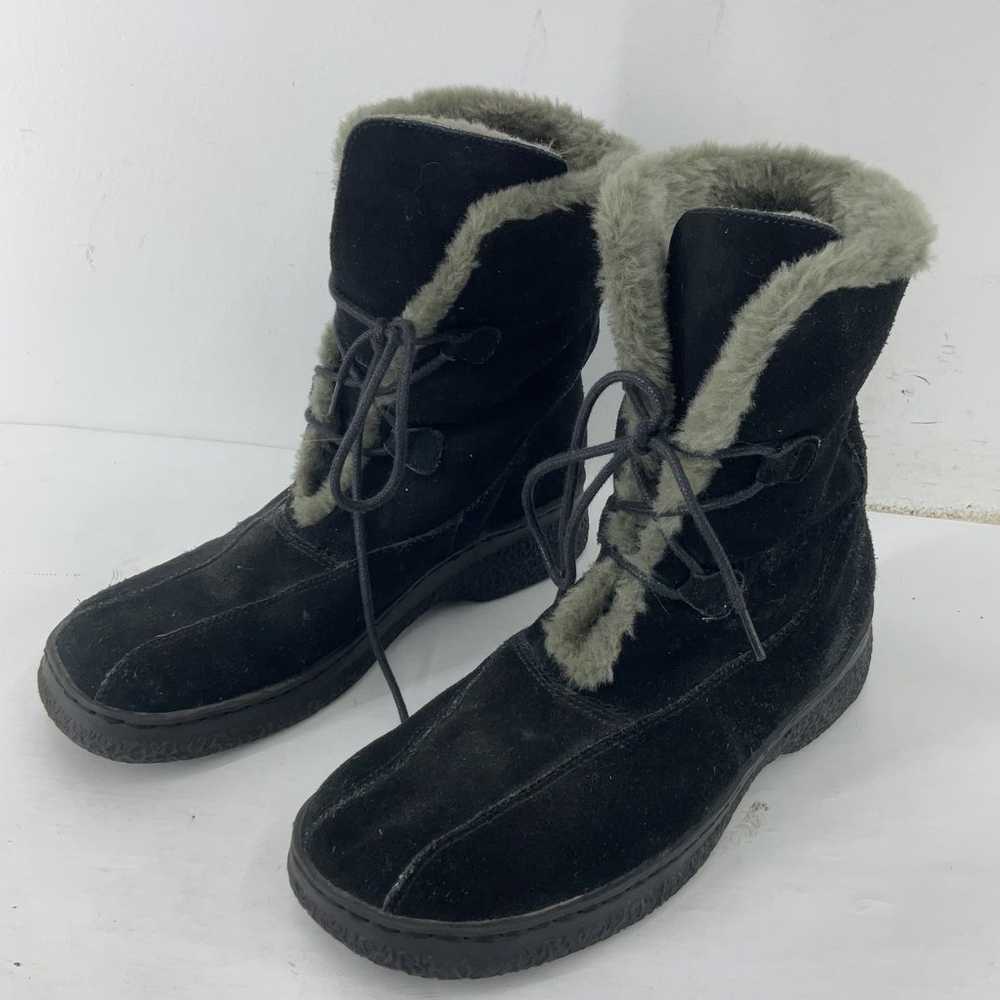 Bass Black Leather Warm Fluffy Lined Suede Snow B… - image 2