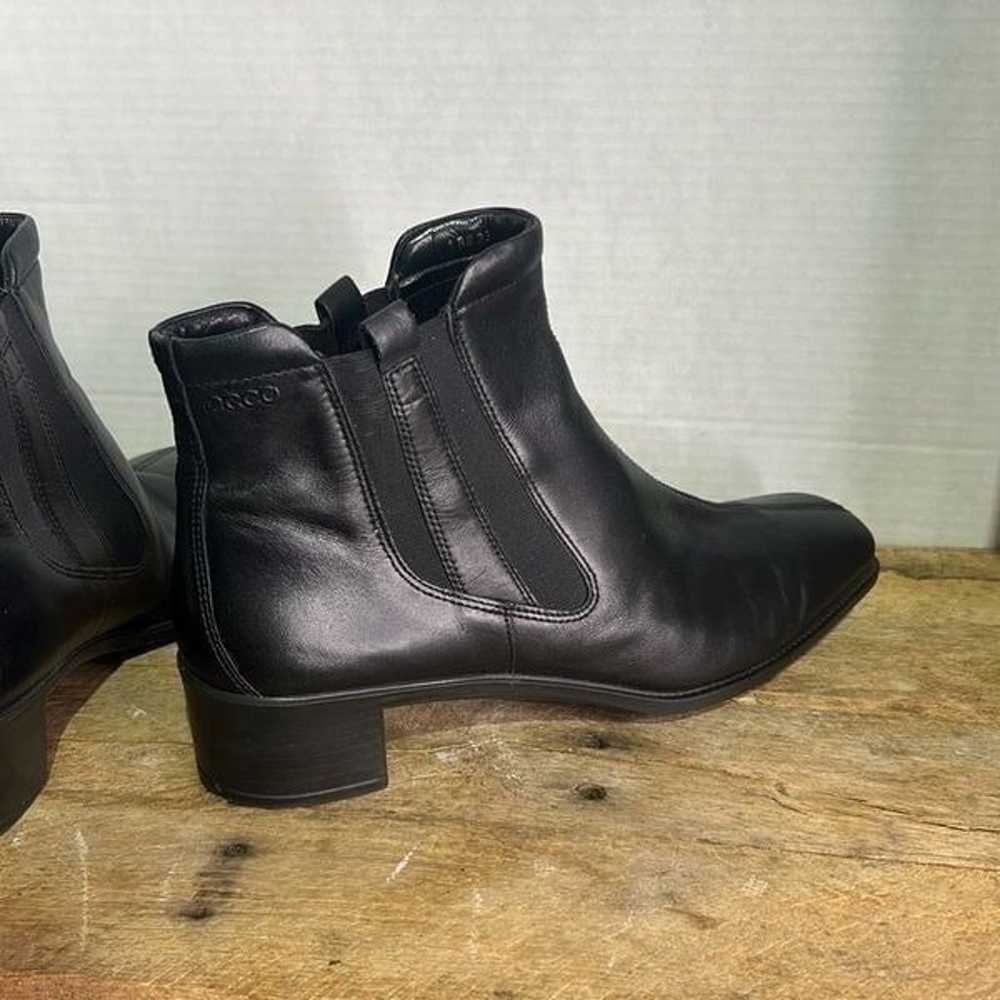 Ecco black leather Chelsea boots square toe booti… - image 4