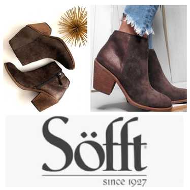 Sofft Suede Leather ‘Tilton’ Ankle Boots Western … - image 1