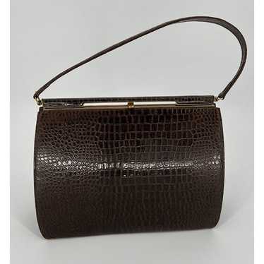 Mid Century Handbag Faux Croc Theodor California … - image 1