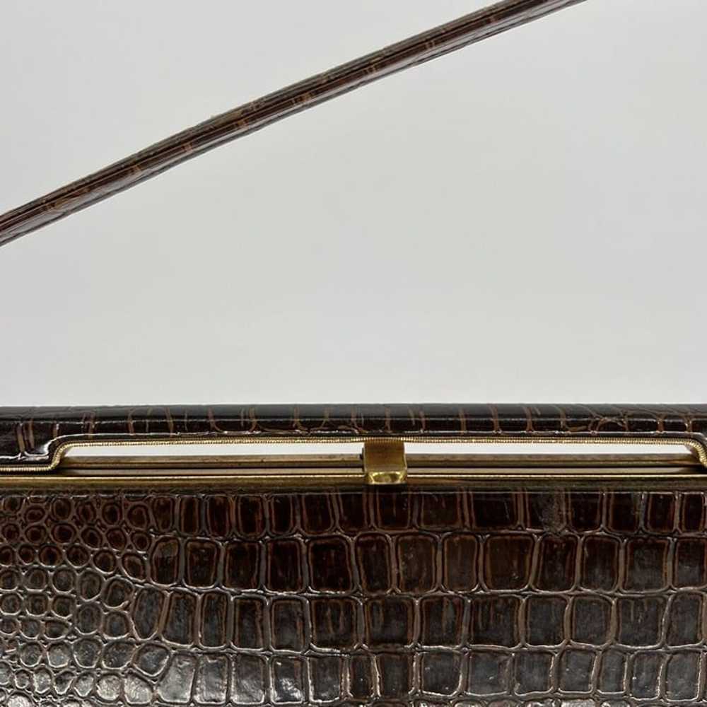 Mid Century Handbag Faux Croc Theodor California … - image 3