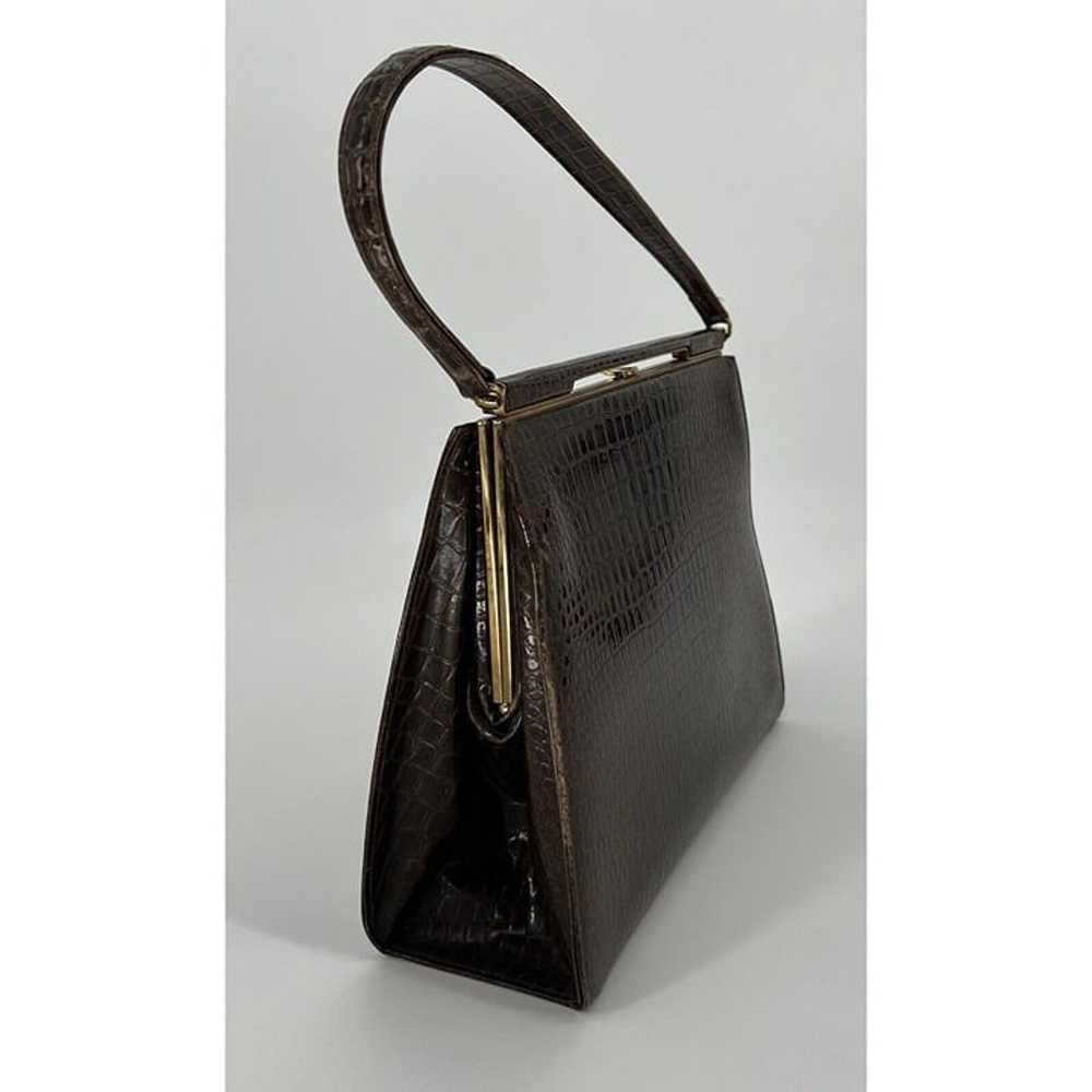 Mid Century Handbag Faux Croc Theodor California … - image 6