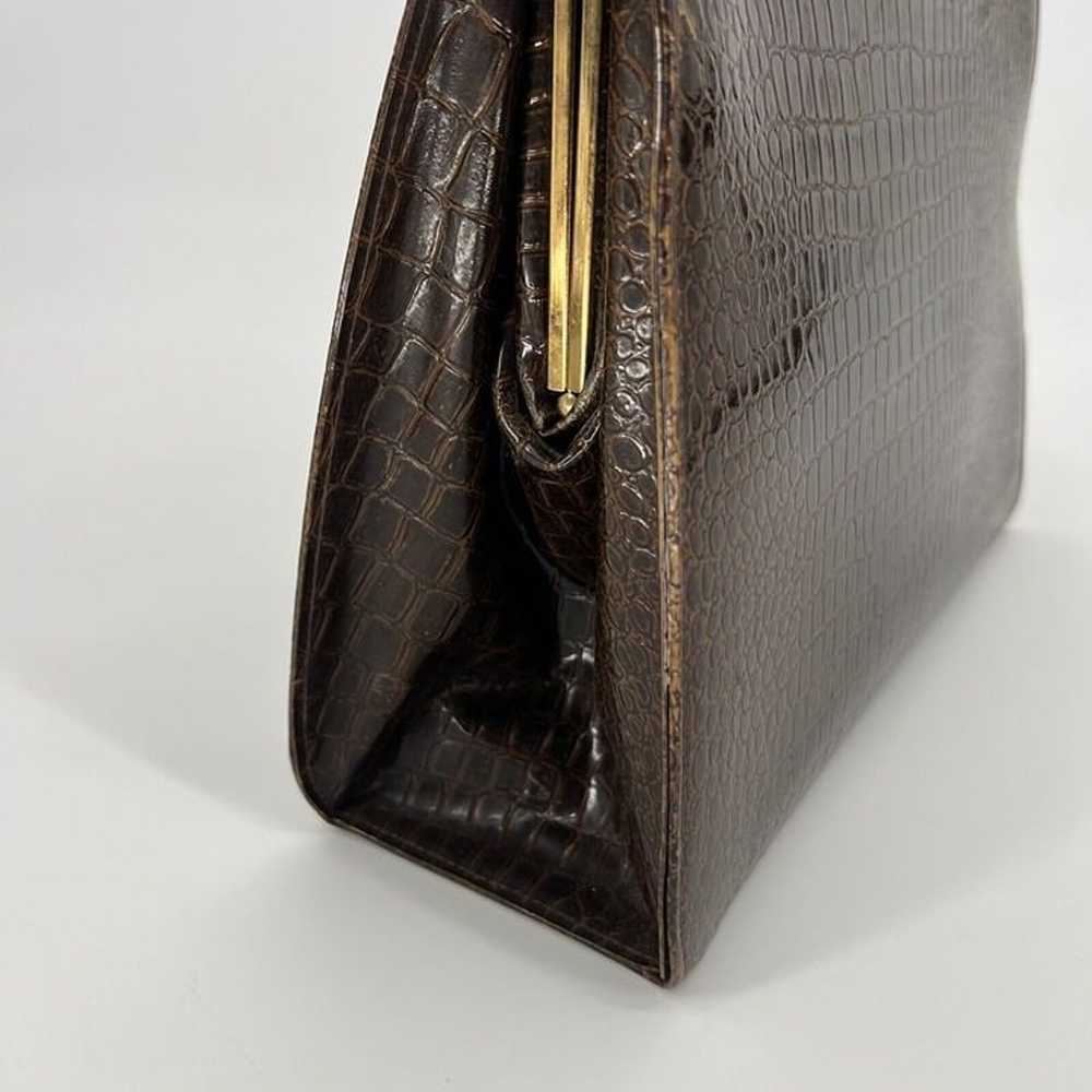 Mid Century Handbag Faux Croc Theodor California … - image 7