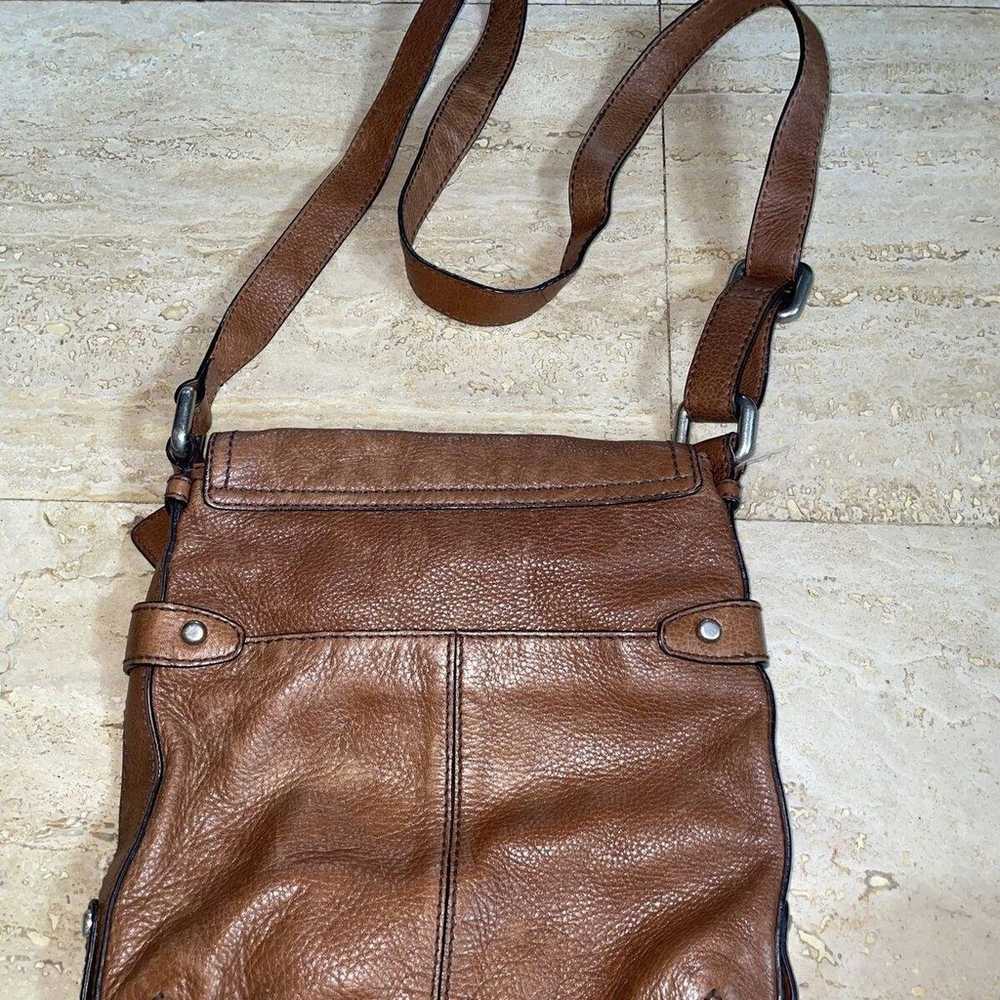 Vintage Fossil Crossbody Purse Genuine Leather Br… - image 2