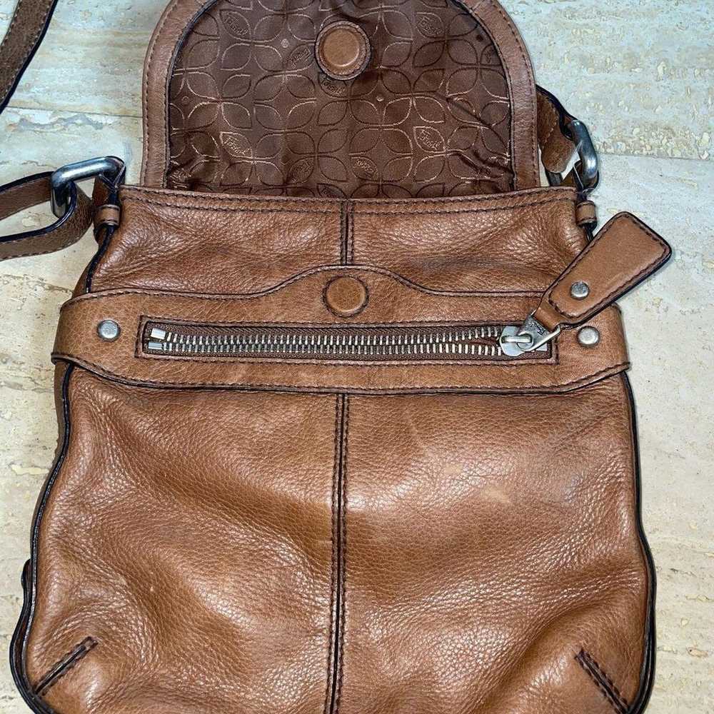 Vintage Fossil Crossbody Purse Genuine Leather Br… - image 3