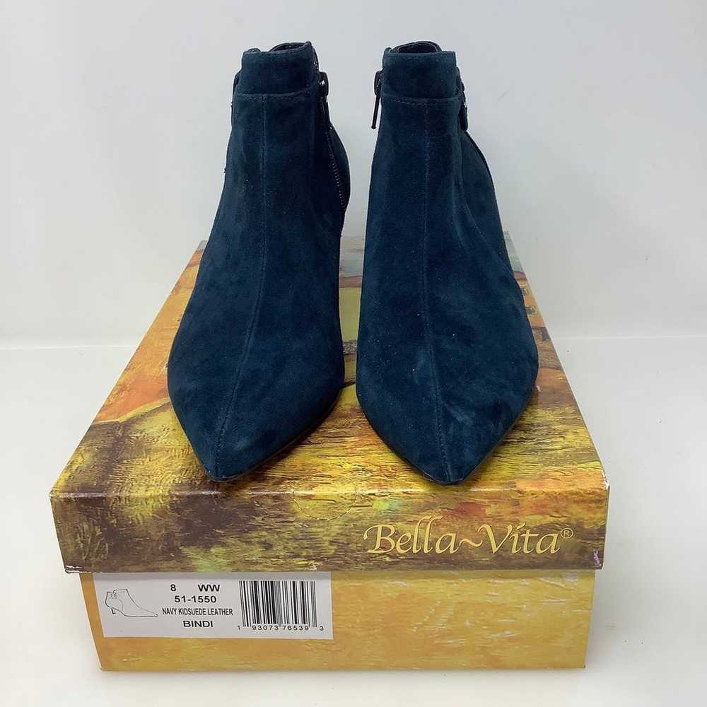 Bella Vita Bindi Bootie in Navy Kid Suede Leather… - image 2