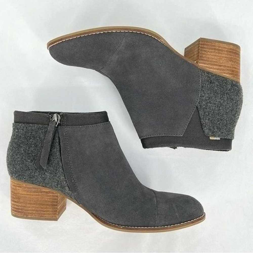 Toms Loren Forged Iron Grey Suede Felt Stacked He… - image 4