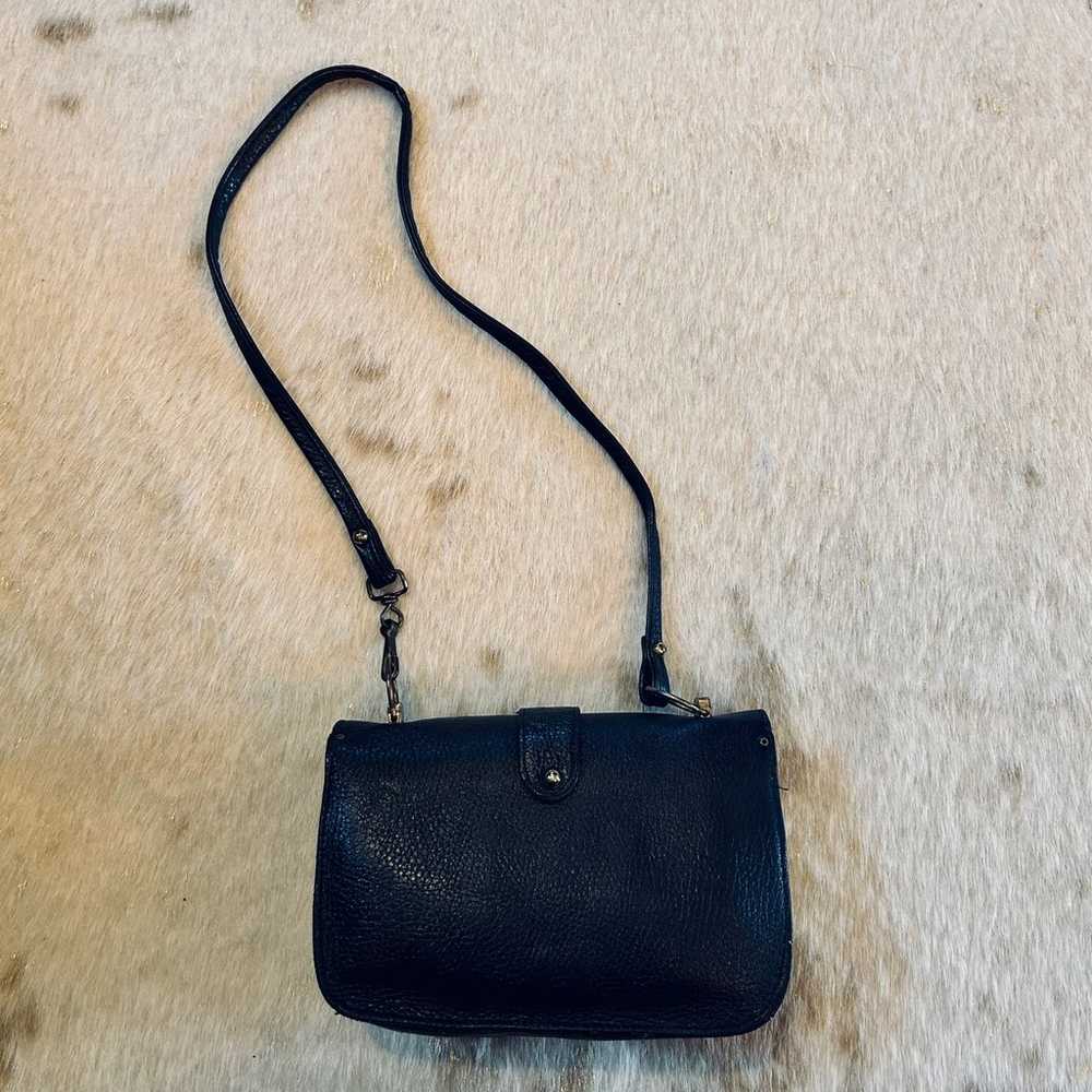 Antique Deep Blue Leather Purse with Brass Buckles - image 2