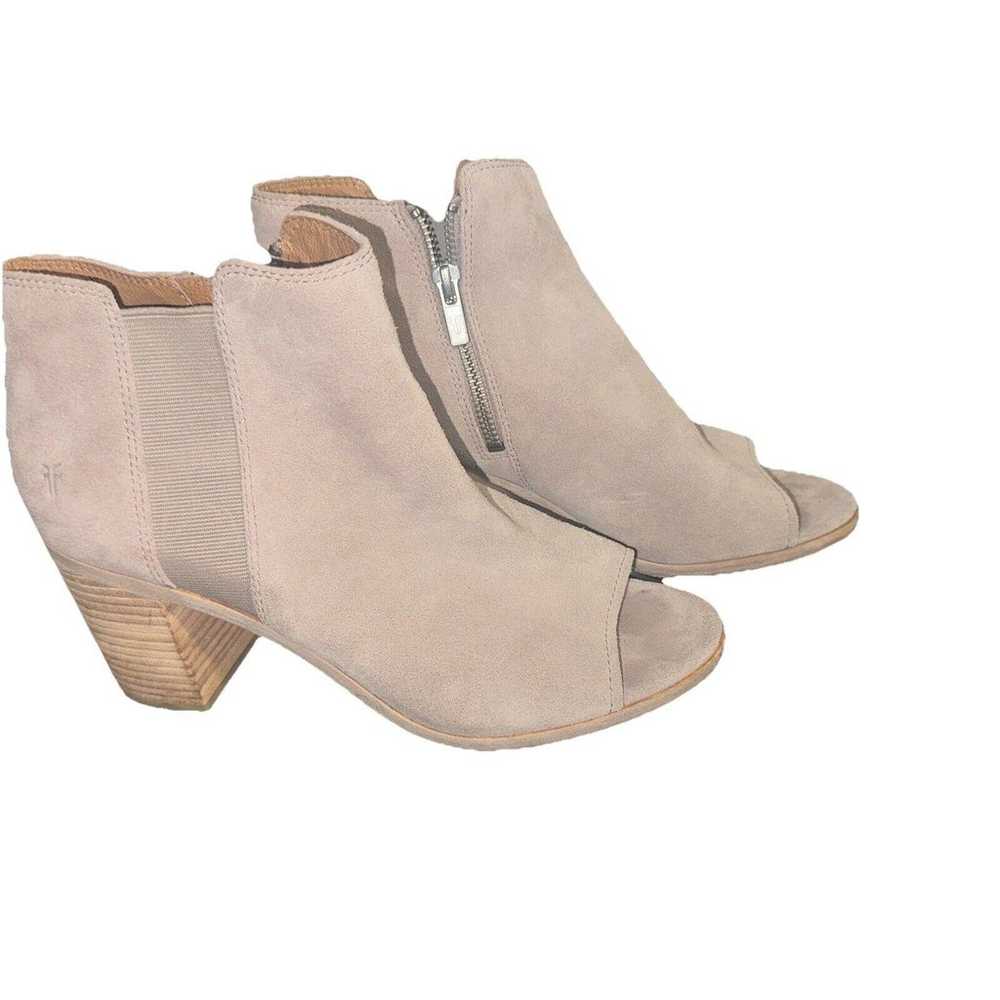 Frye Womens Suede Slingbacks Open Toe Boots Beige… - image 2