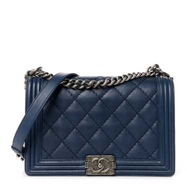 CHANEL Calfskin Double Stitch New Medium Boy Flap… - image 1