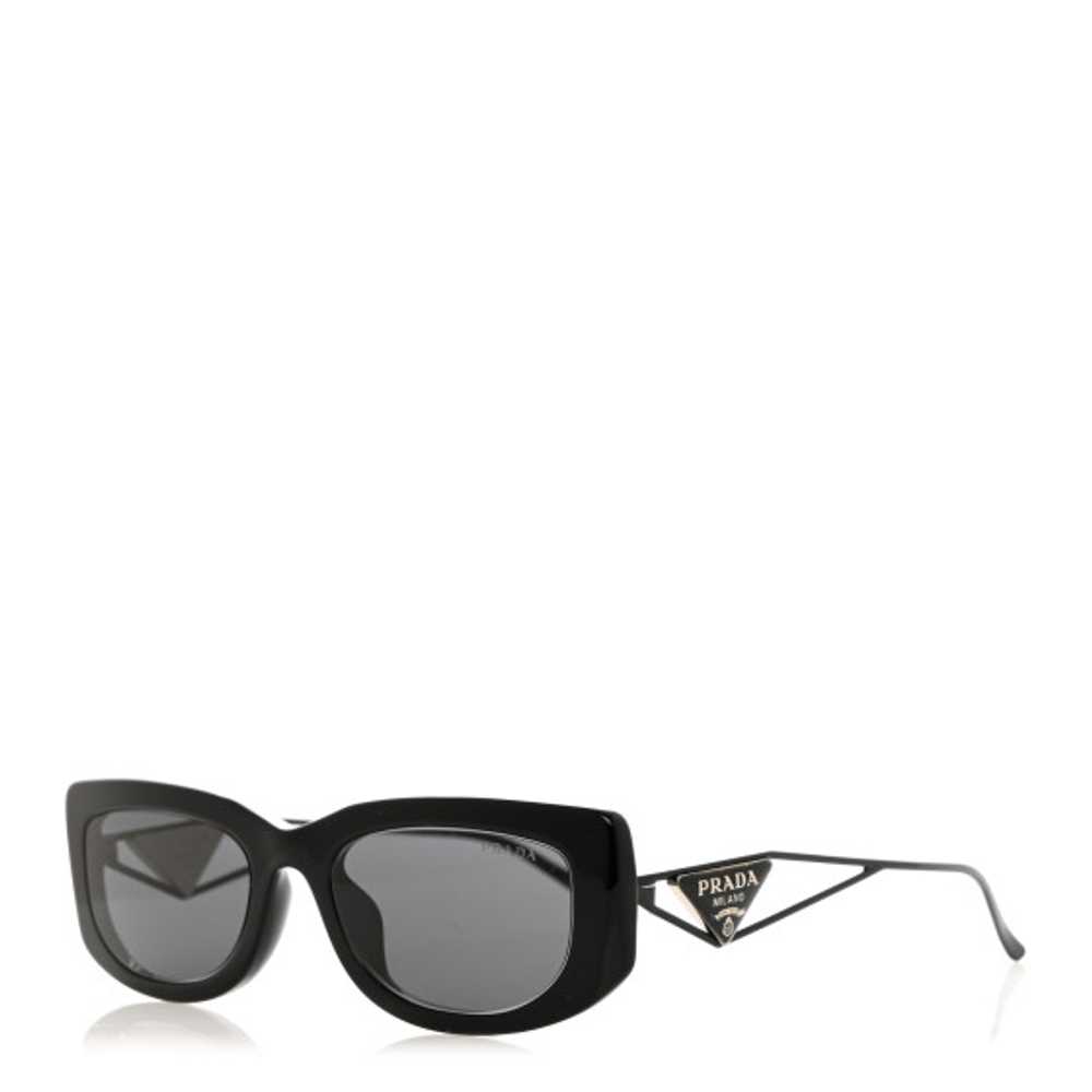 PRADA Acetate Sunglasses SPR 14Y Black Slate Gray - image 1