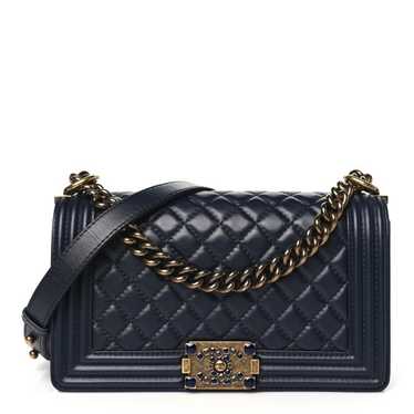 CHANEL Lambskin Quilted Gripoix Medium Boy Flap N… - image 1