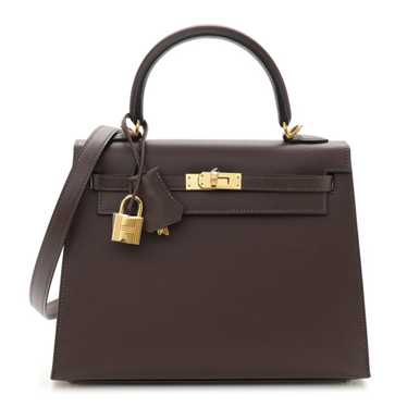 HERMES Madame Calfskin Kelly Sellier 25 Moka - image 1