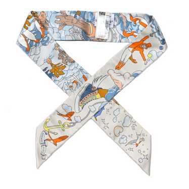 HERMES Silk Sur Mon Nuage Twilly Creme Bleu Ciel … - image 1