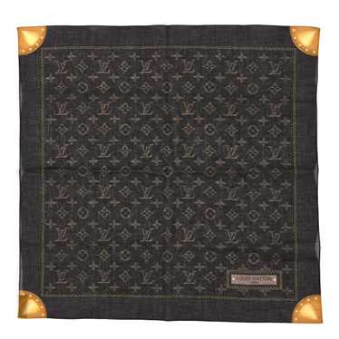 LOUIS VUITTON Cotton Denim Monogram Scarf Ebene - image 1