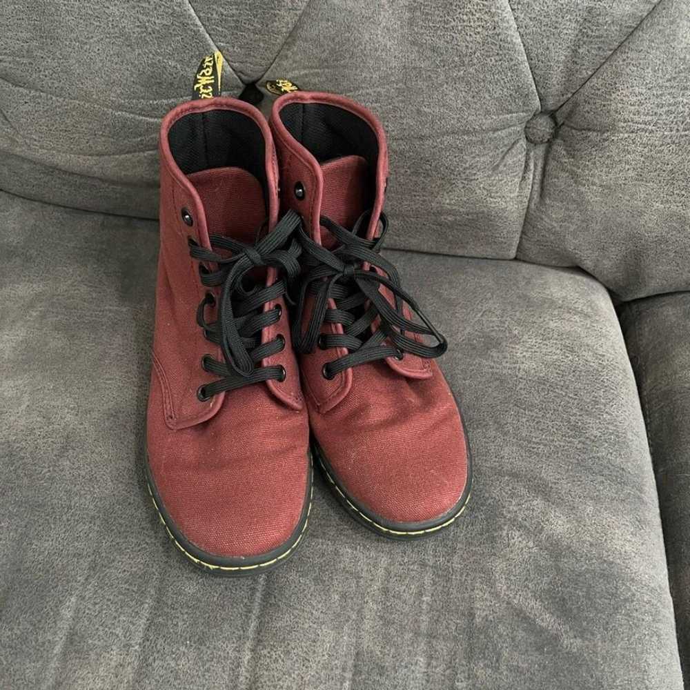 Dr. Martens Red Canvas Boots 6 - image 4