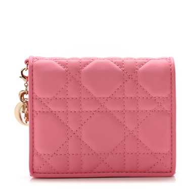 CHRISTIAN DIOR Lambskin Cannage Mini Lady Dior Wal