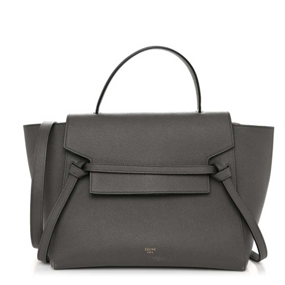 CELINE Grained Calfskin Mini Belt Bag Grey - image 1