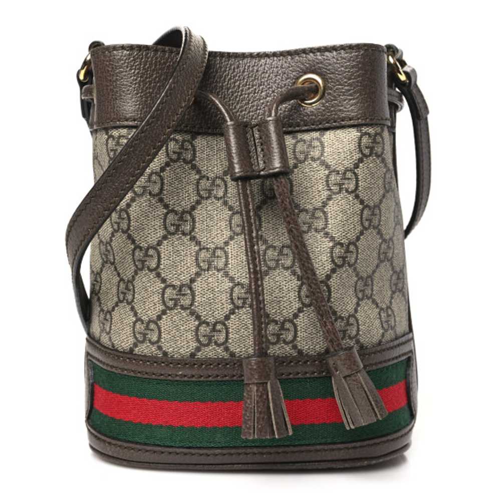 GUCCI GG Supreme Monogram Web Mini Ophidia Bucket… - image 1