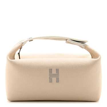 HERMES Canvas Small Bride-A-Brac Pouch Natural