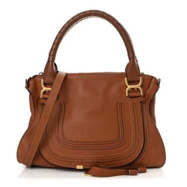 CHLOE Calfskin Medium Marcie Satchel Tan