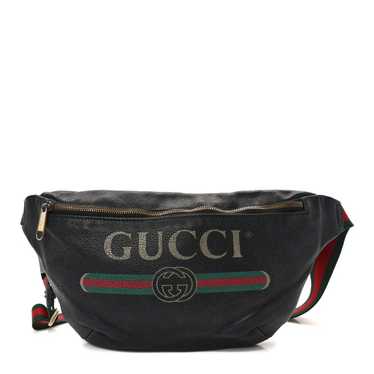 GUCCI Grained Calfskin Logo Belt Bag Black - image 1