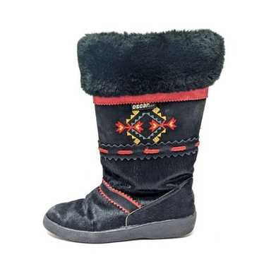 Oscar Sport Women's 39 Tribal Fur Leather Boots B… - image 1