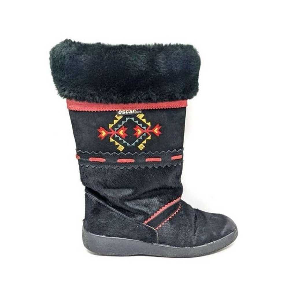 Oscar Sport Women's 39 Tribal Fur Leather Boots B… - image 4