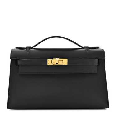 HERMES Swift Kelly Pochette Clutch Black