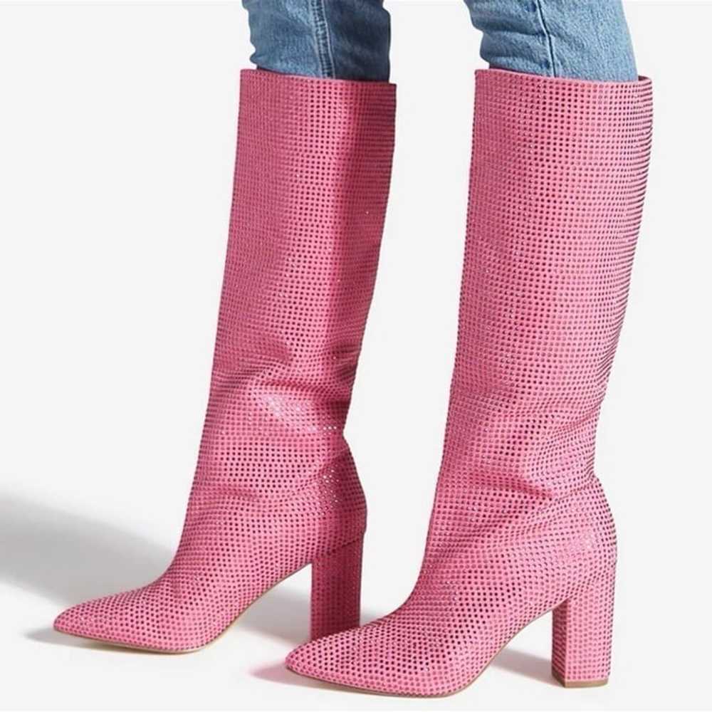 Pink Rhinestone Boots - image 3