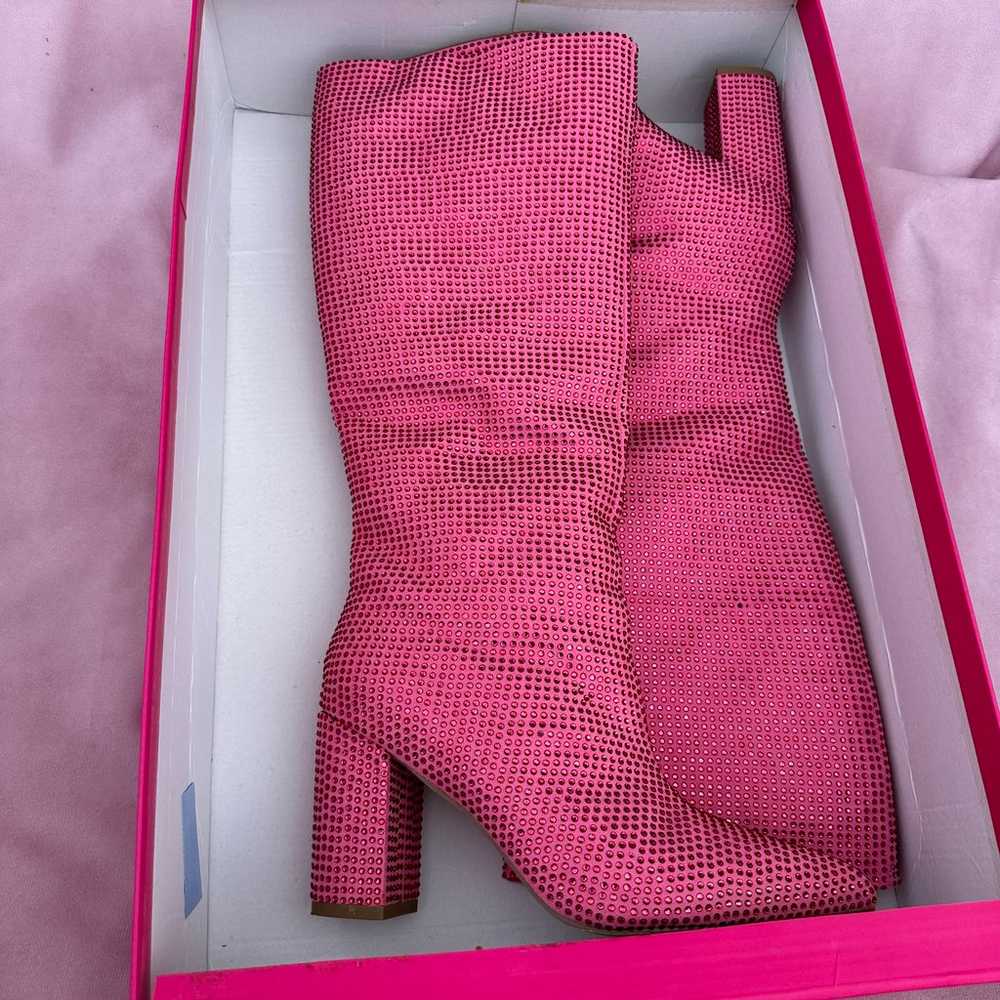 Pink Rhinestone Boots - image 7