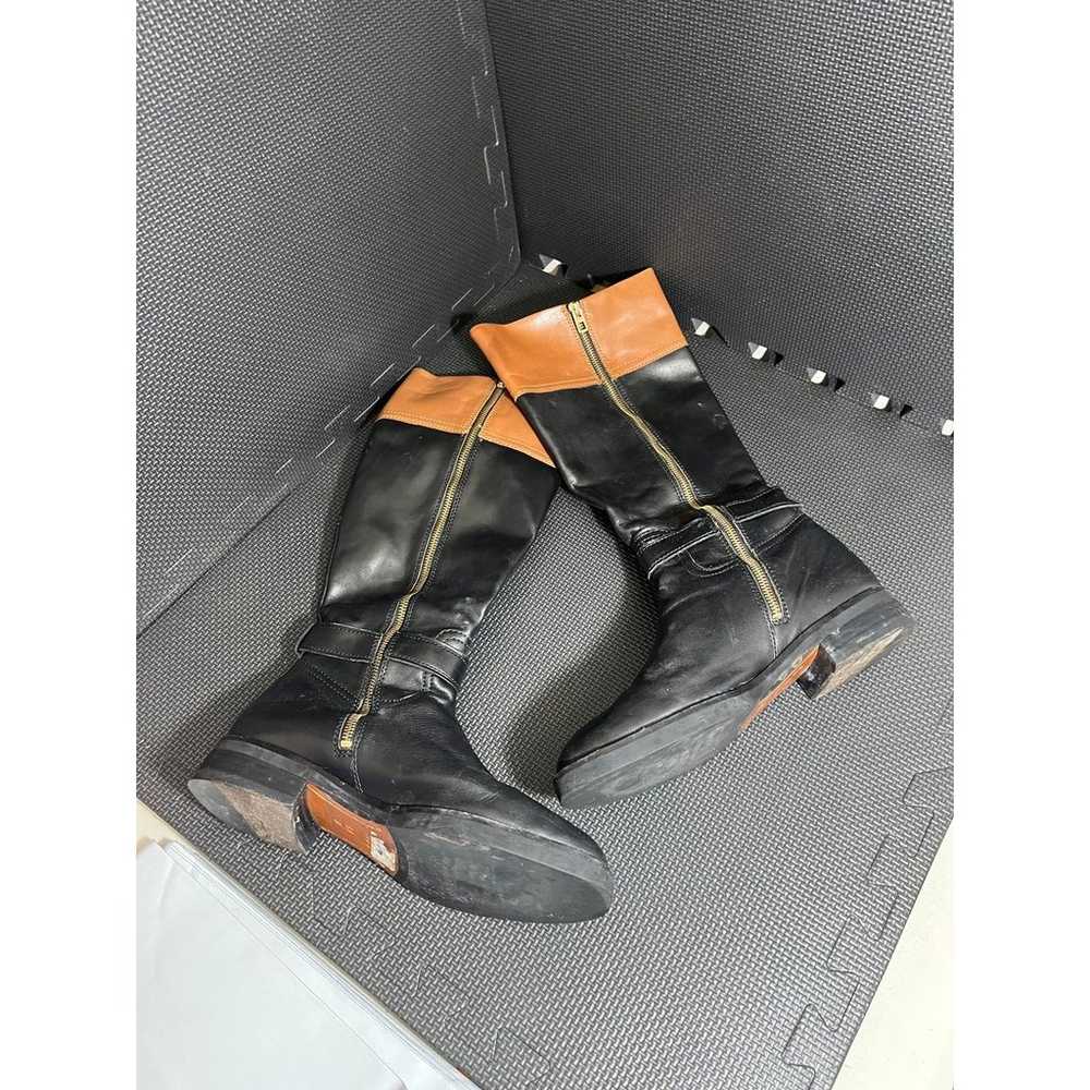 COACH EVA MAT CALF Leather Boot Riding Saddle Bla… - image 2