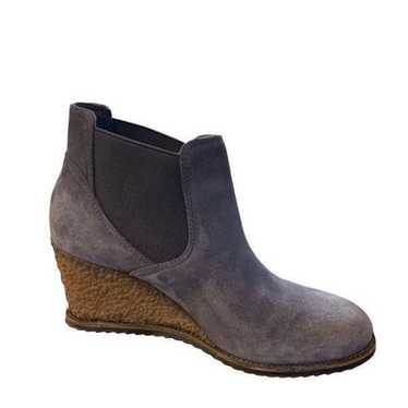 Trask Gray Purple Suede Chelsea Wedge Ankle Wedge… - image 1