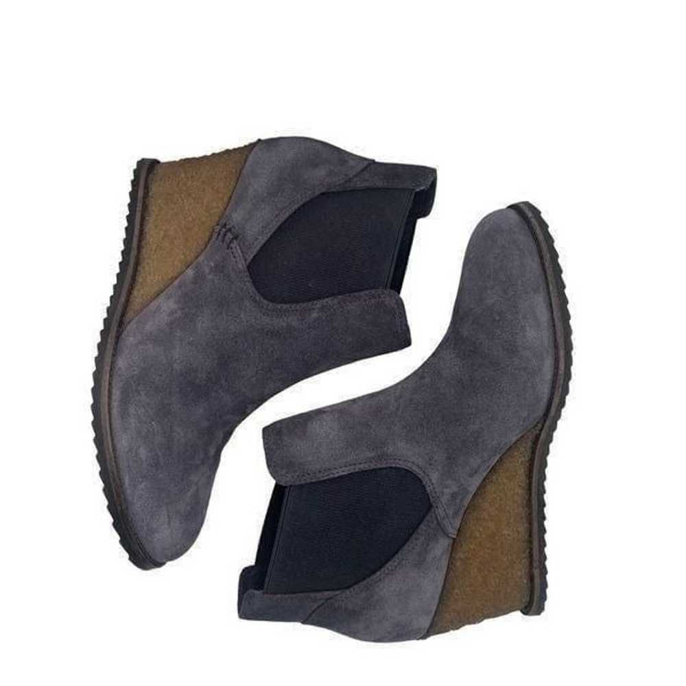 Trask Gray Purple Suede Chelsea Wedge Ankle Wedge… - image 3