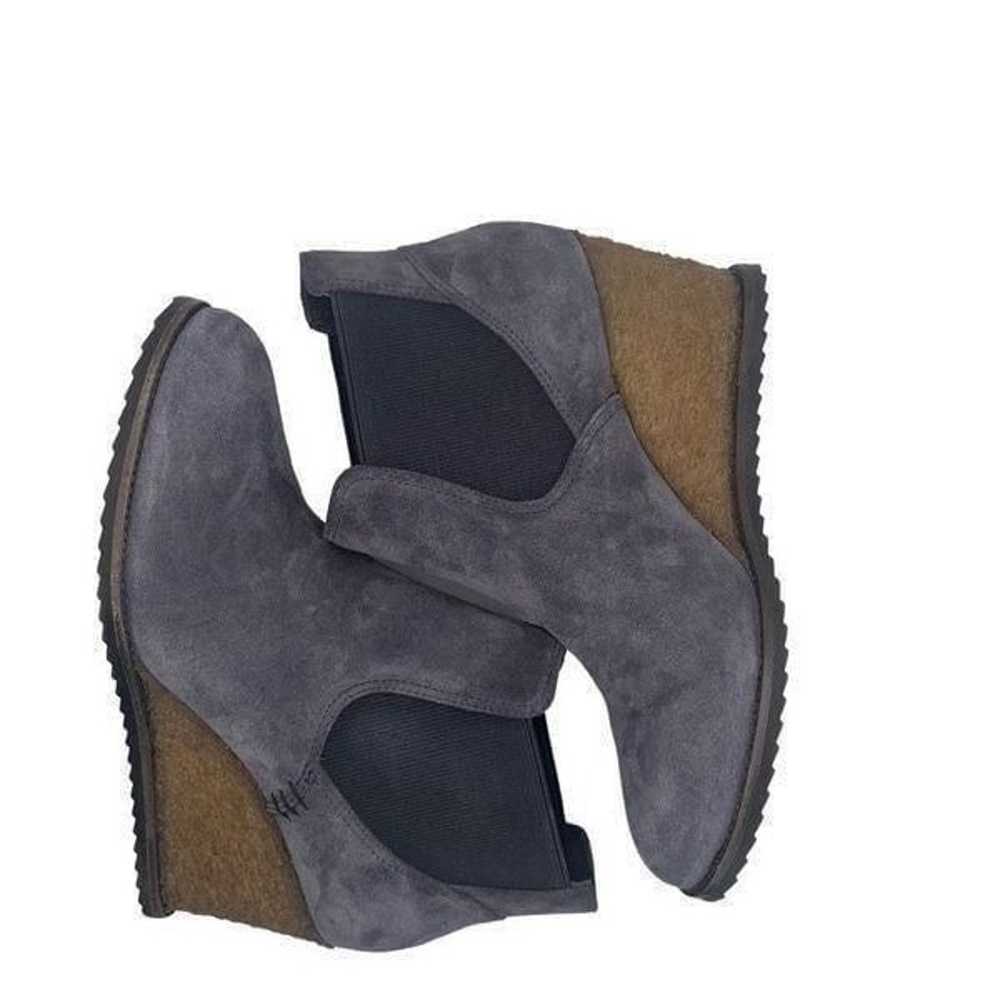 Trask Gray Purple Suede Chelsea Wedge Ankle Wedge… - image 4