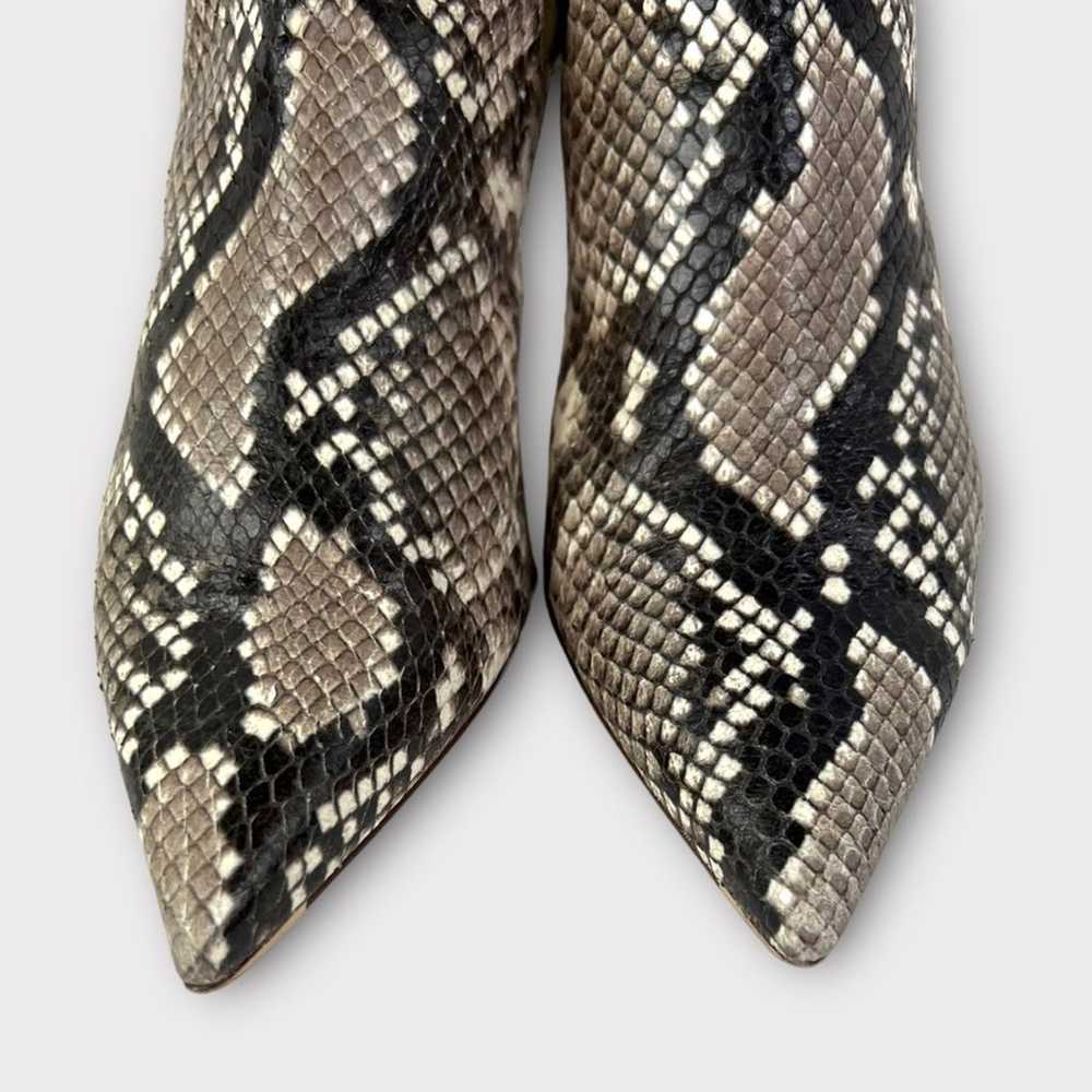 AGL Natural Snakeskin Leather & Red Heel Ankle Bo… - image 9