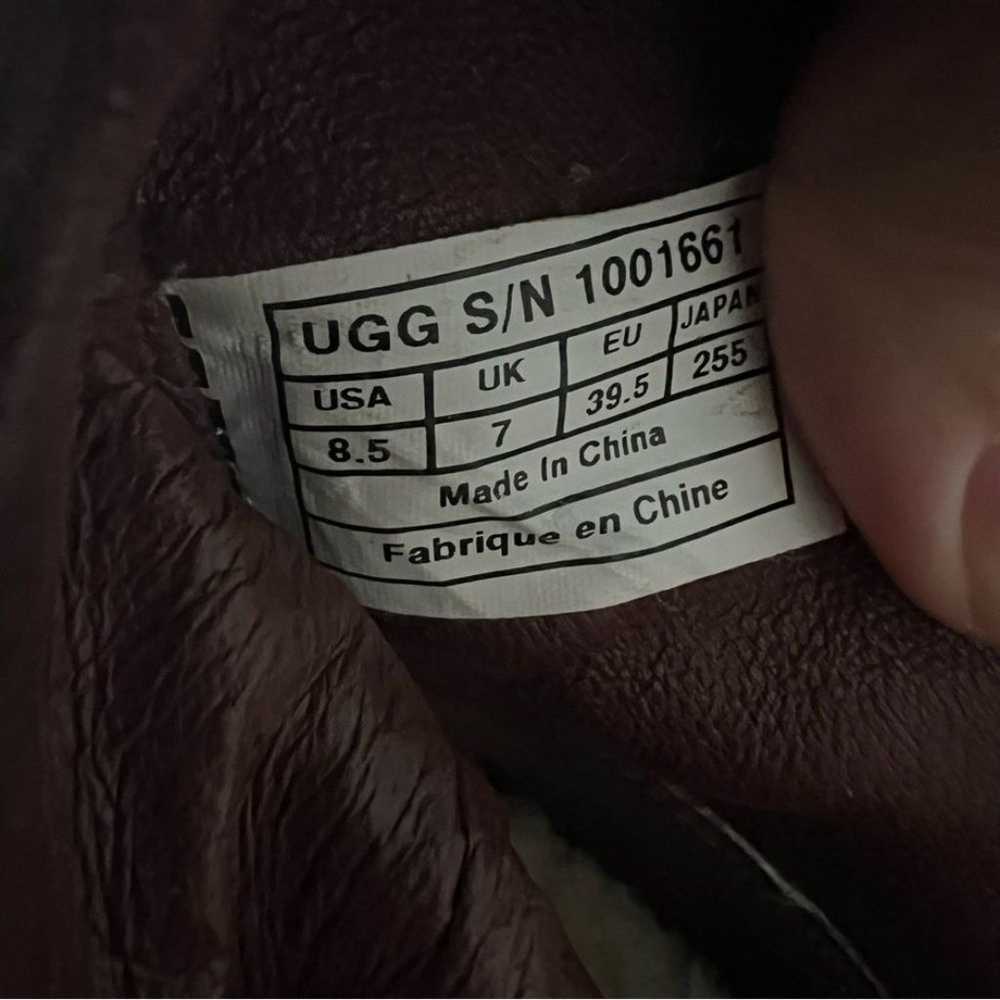 UGG Women Fabrizia Brown Leather Sheepskin Ankle … - image 10