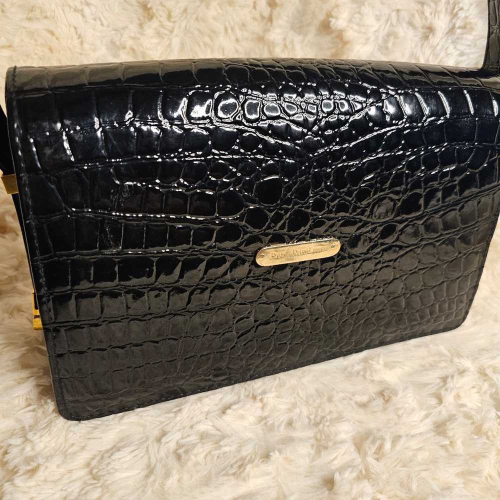 Vintage Ralph Lauren Croc Embossed Satchel - image 11