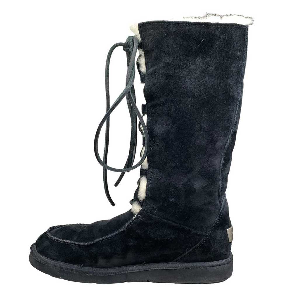 UGG Women's Uptown Black Suede Tall Lace Up Winte… - image 2