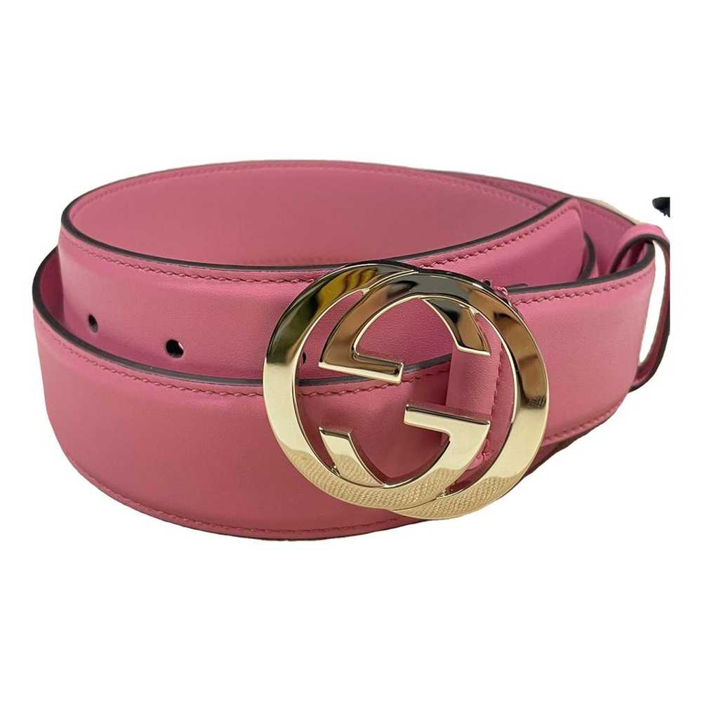 Gucci Interlocking Buckle leather belt - image 1