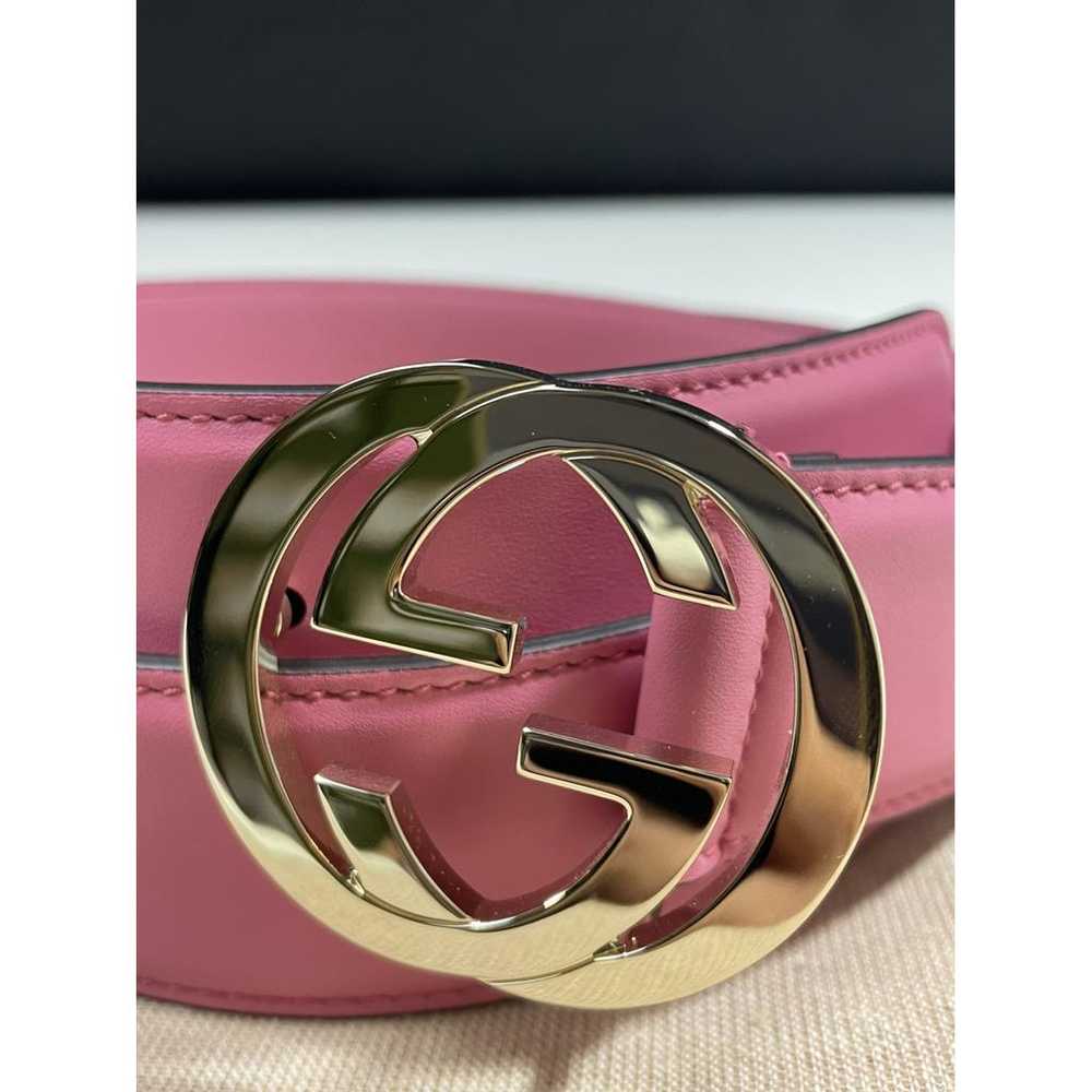 Gucci Interlocking Buckle leather belt - image 2